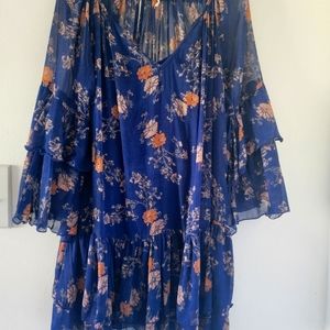 Free people bell sleeve floral dress